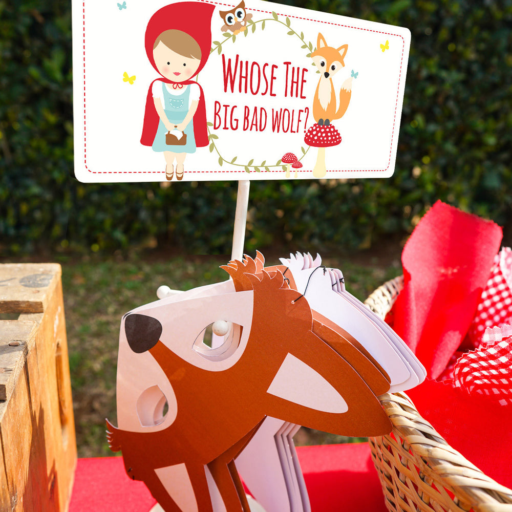 Little Red Riding Hood Party Game Signs  Printable Big Bad Wolf Masks –  Sunshine Parties